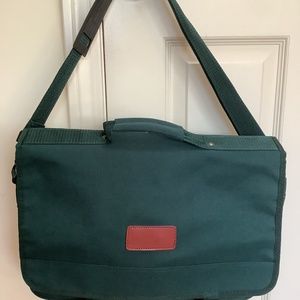 Forest green canvas briefcase (used only 4 times)